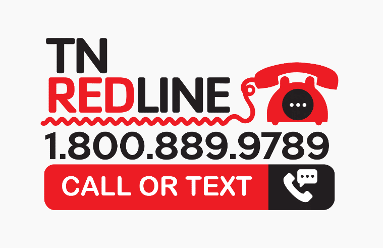 TN Redline logo with phone number 1-800-889-9789: call or text